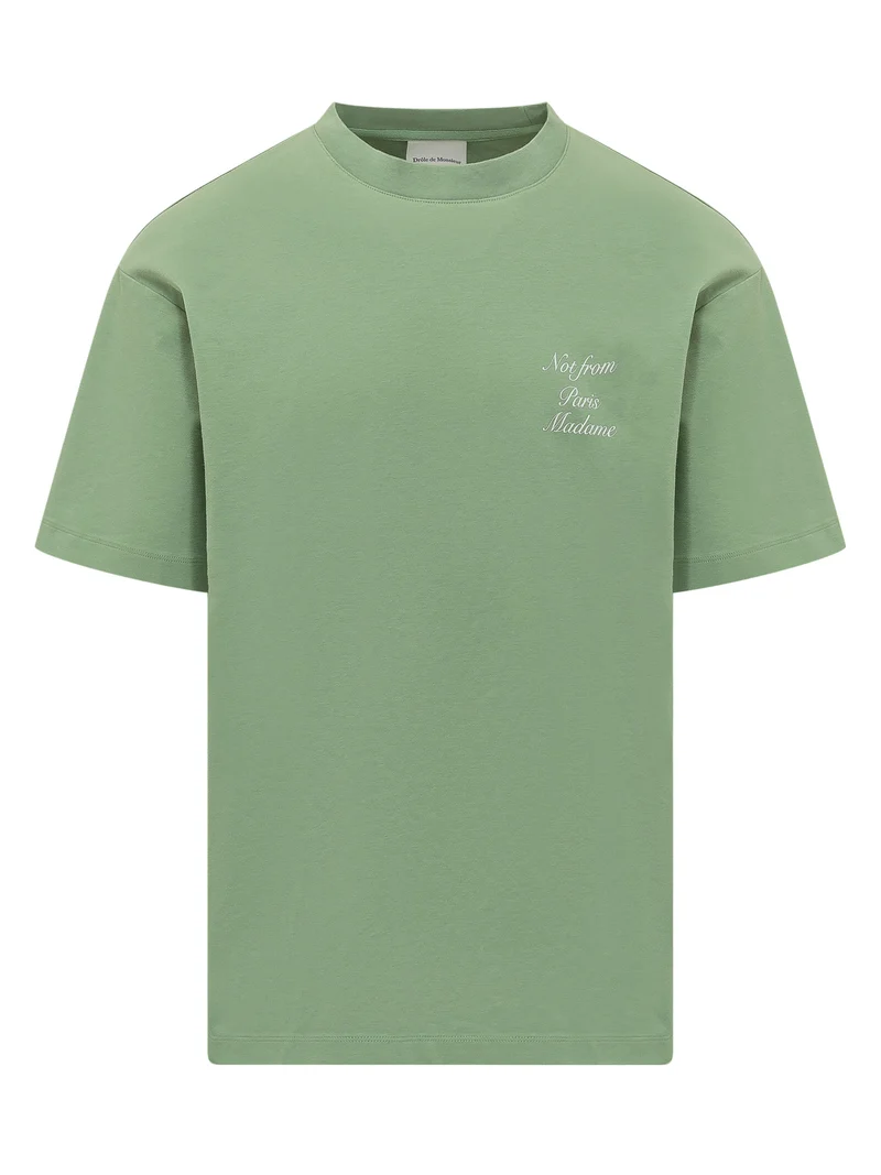 T-Shirt con Slogan Ricamato