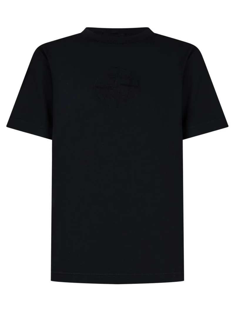 T-shirt a Maniche Corte con Logo Tono su Tono