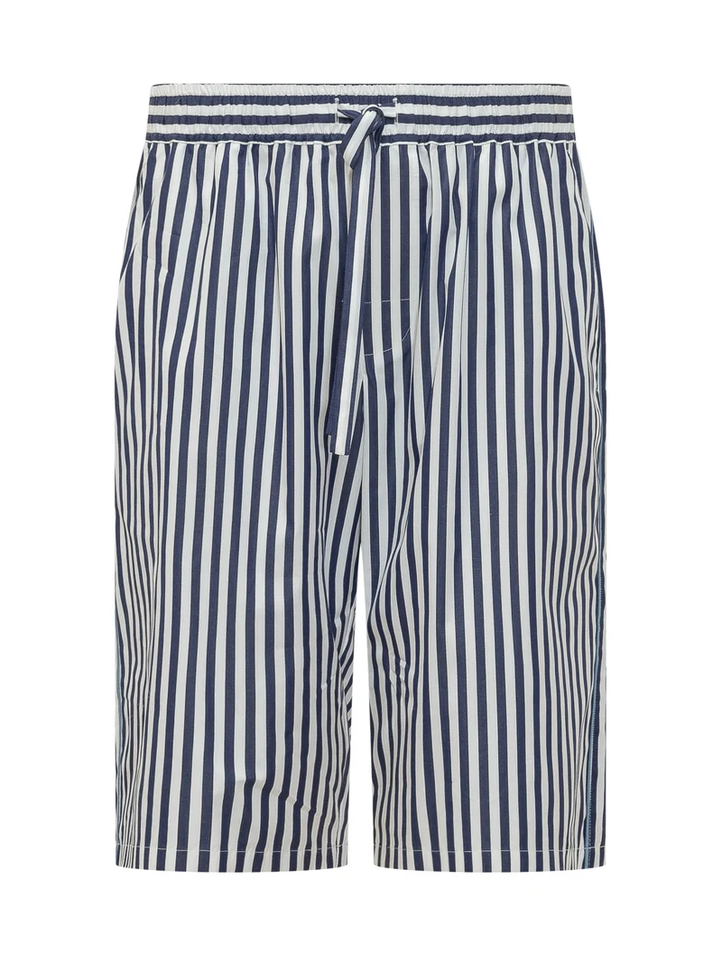 Pantalone Corto a Righe con Coulisse