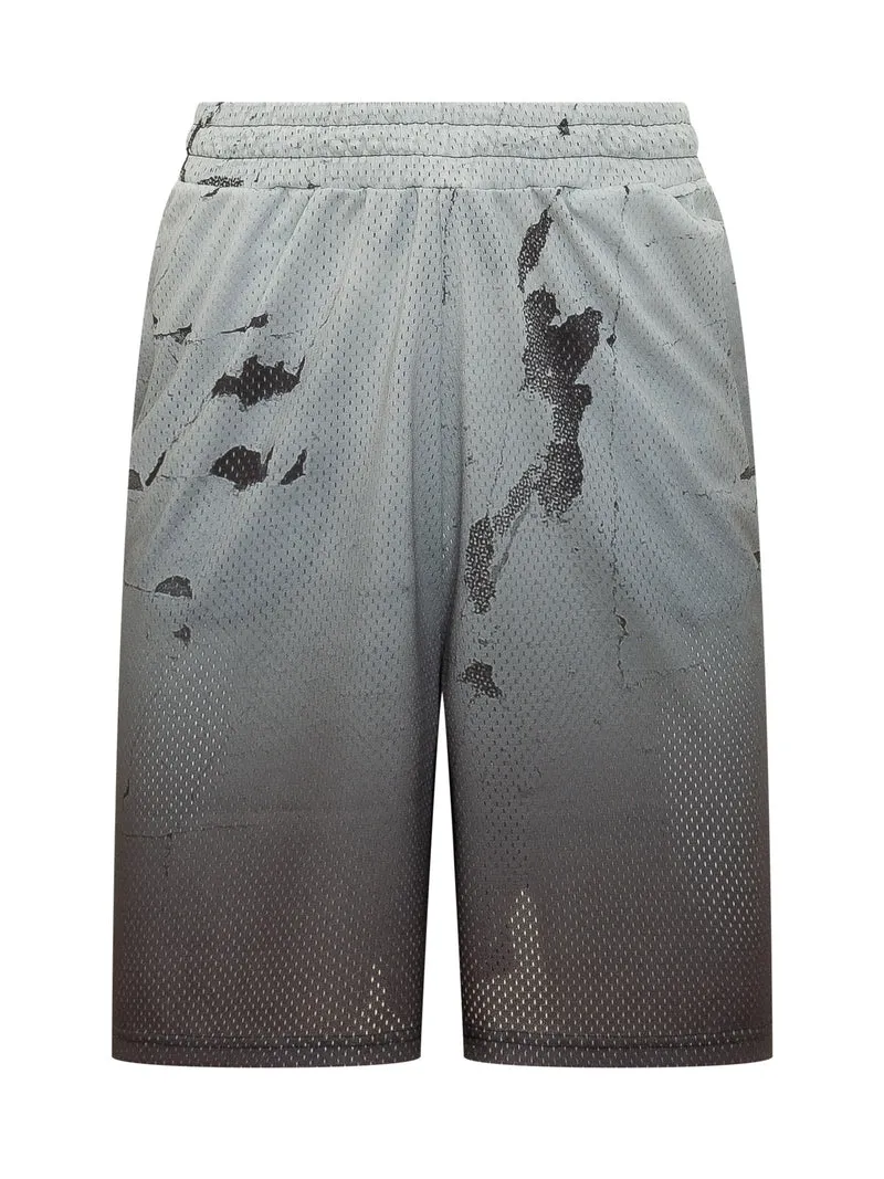 Shorts in Rete con Stampa Grafica