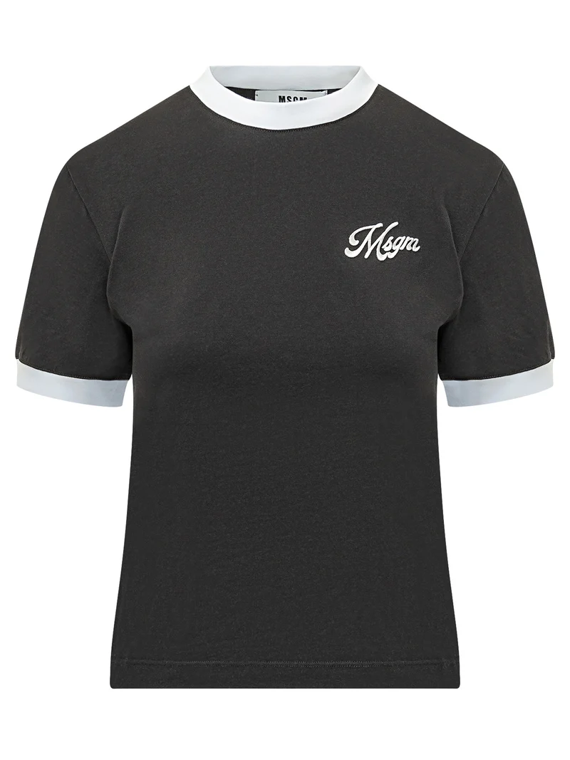 T-Shirt Ringer con Ricamo