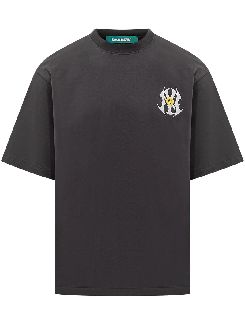T-shirt Nera Stampa Tribale Barrow