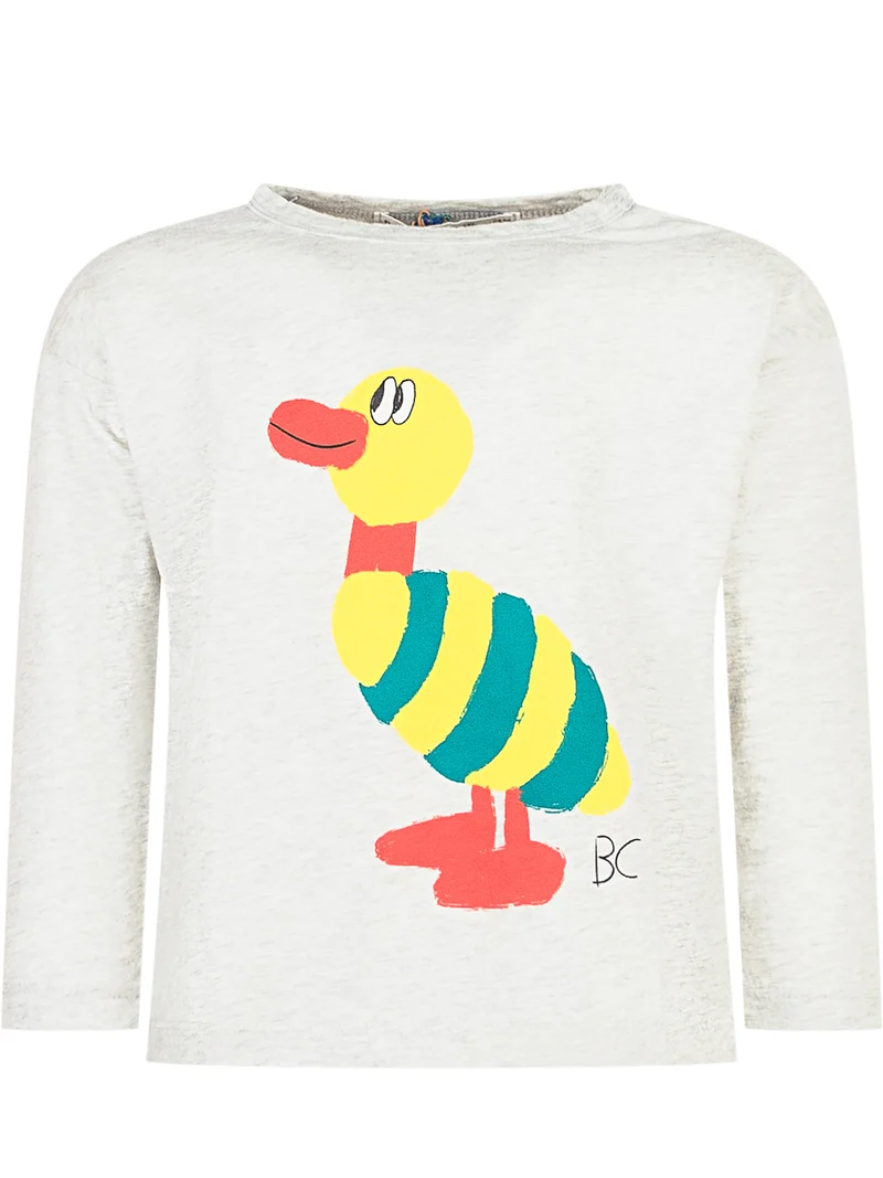 Bobo Choses Maglietta Bianca con Stampa Anatra