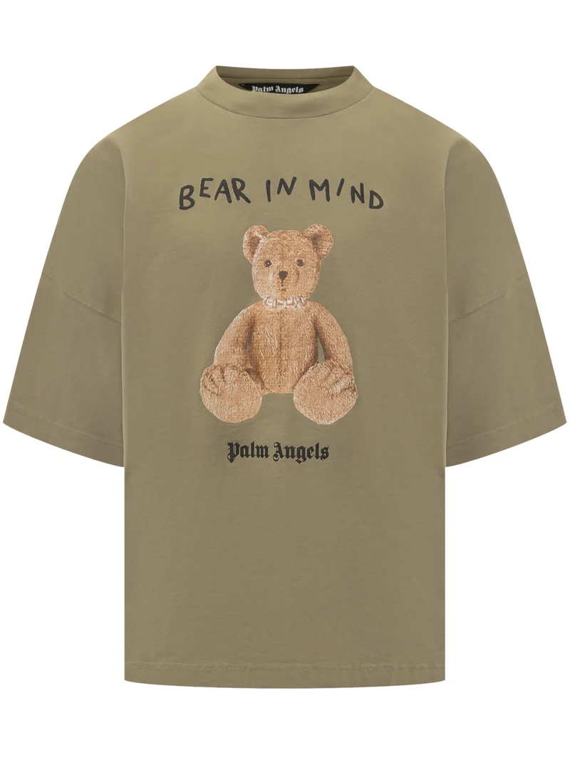 Palm Angels T-Shirt Bear In Mind Oliva