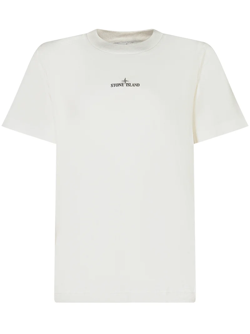 Stone Island Kids T-shirt Bianca con Logo Bussola