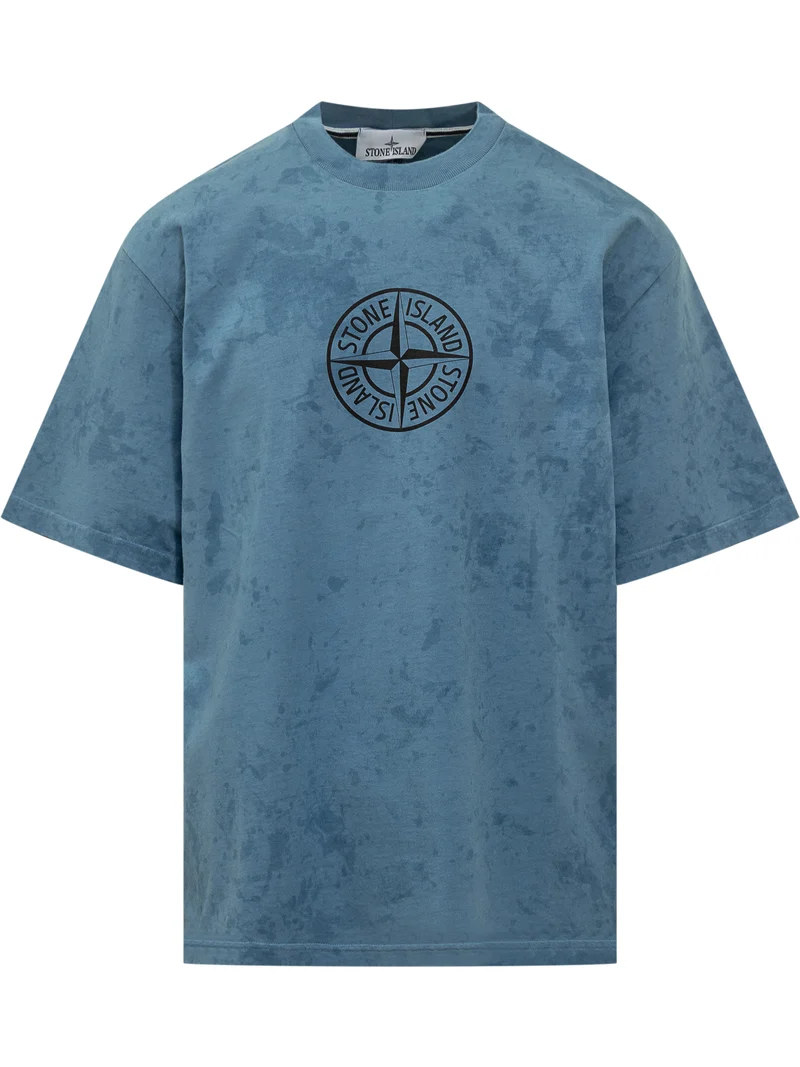 Stone Island T-Shirt Logo Azzurra