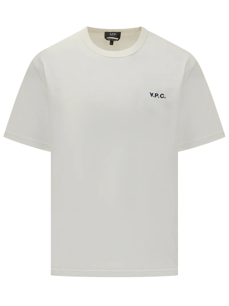 A.P.C. T-Shirt Bianca con Logo Ricamato