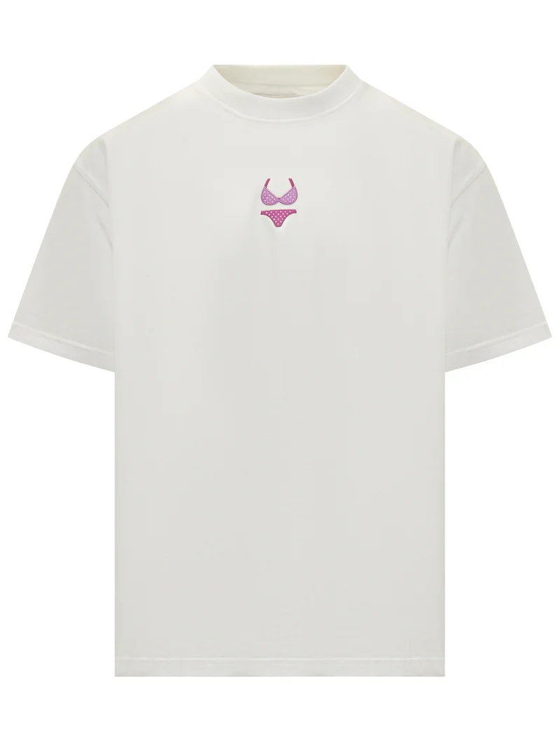 Alberto Bresci T-shirt con Ricamo Bikini