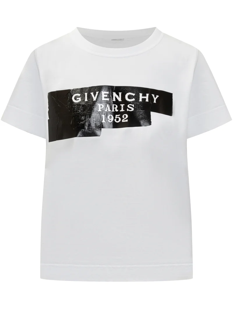 T-Shirt Givenchy Bianca con Logo Stampato