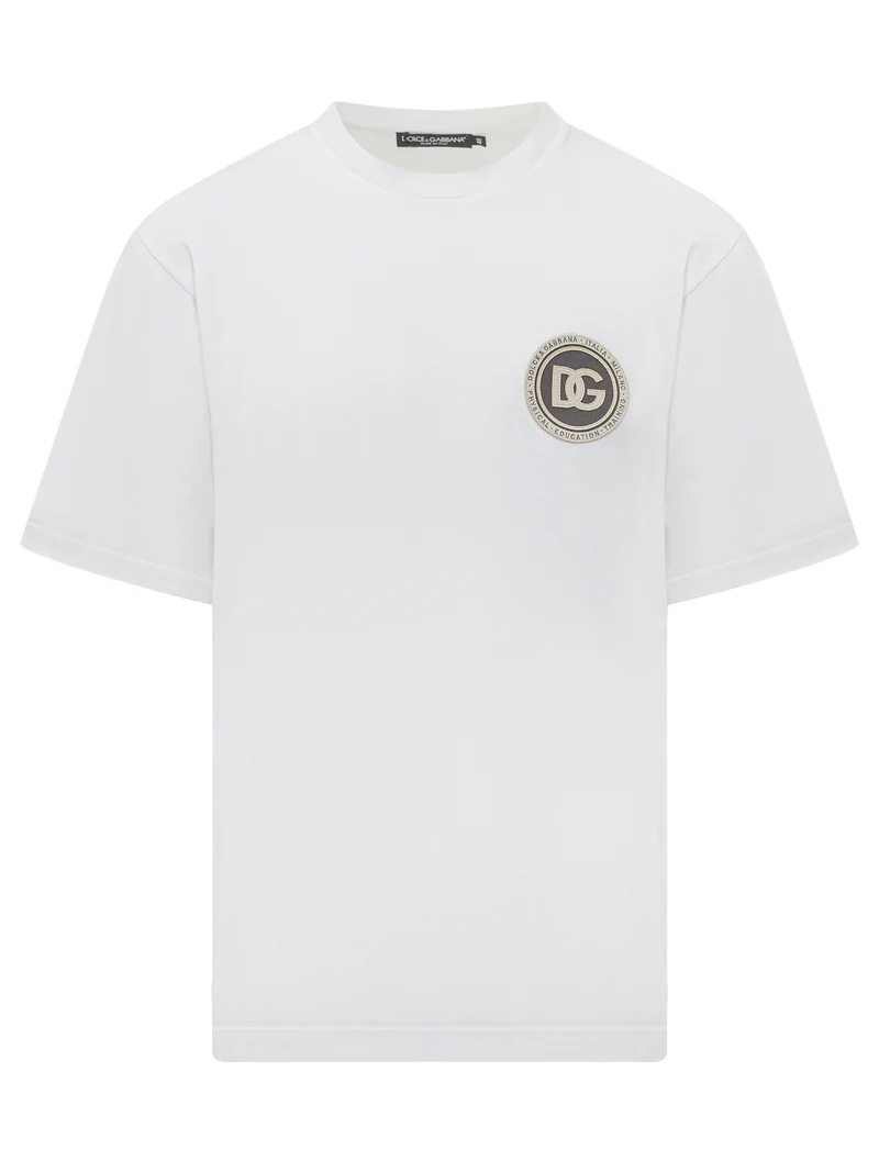 T-Shirt Jersey Con Logo Ricamato