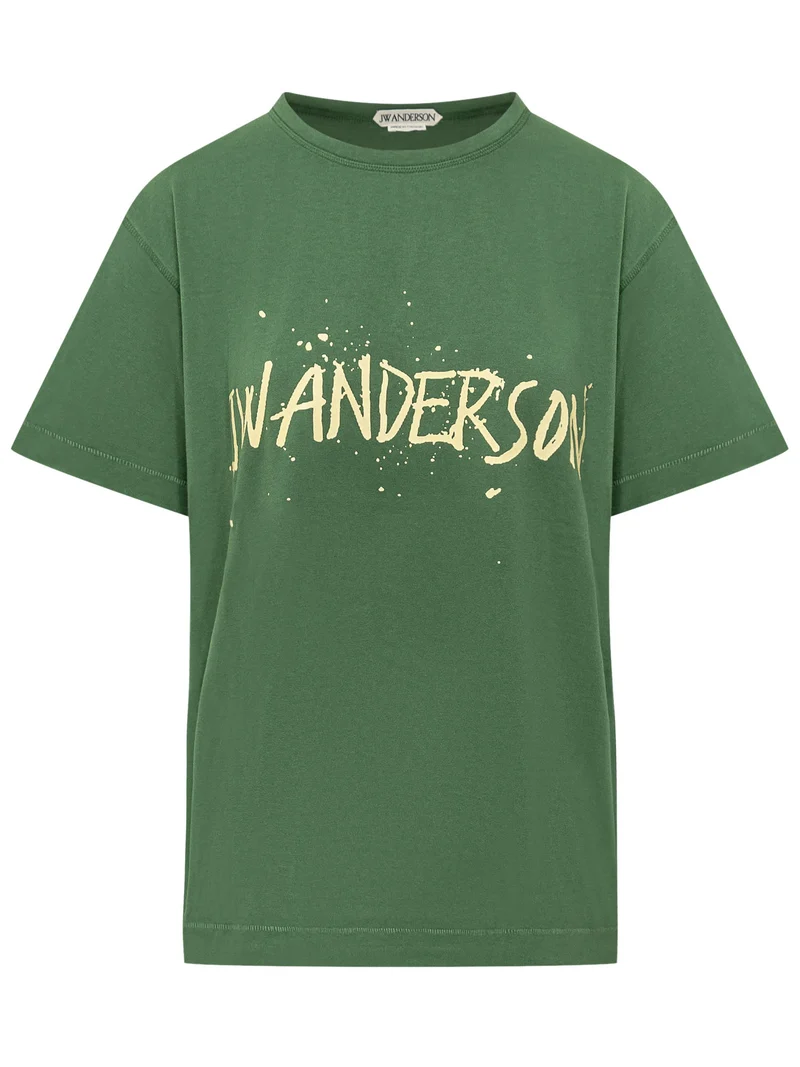 T-Shirt Circular con Logo Stampato