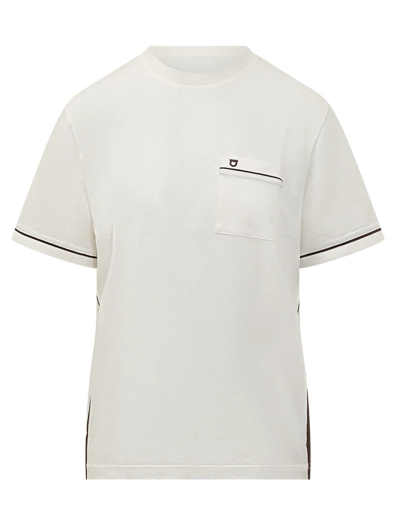T-shirt con Taschino e Dettagli a Contrasto