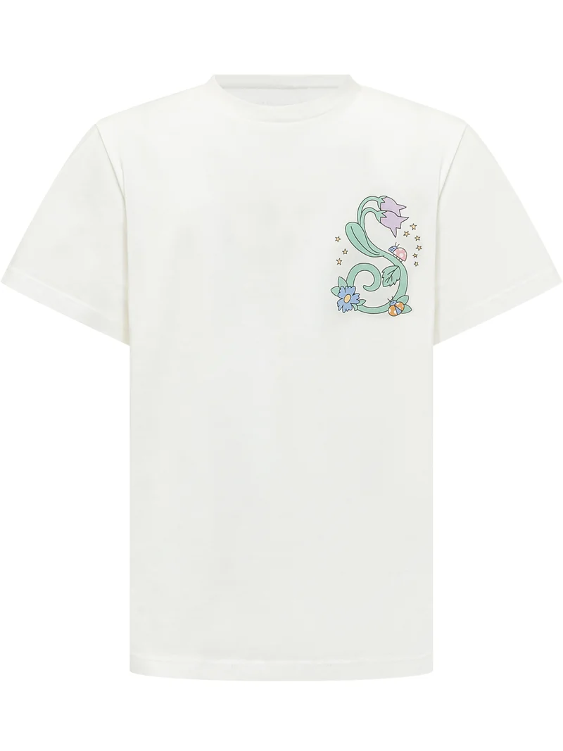 T-Shirt con Stampa Floreale