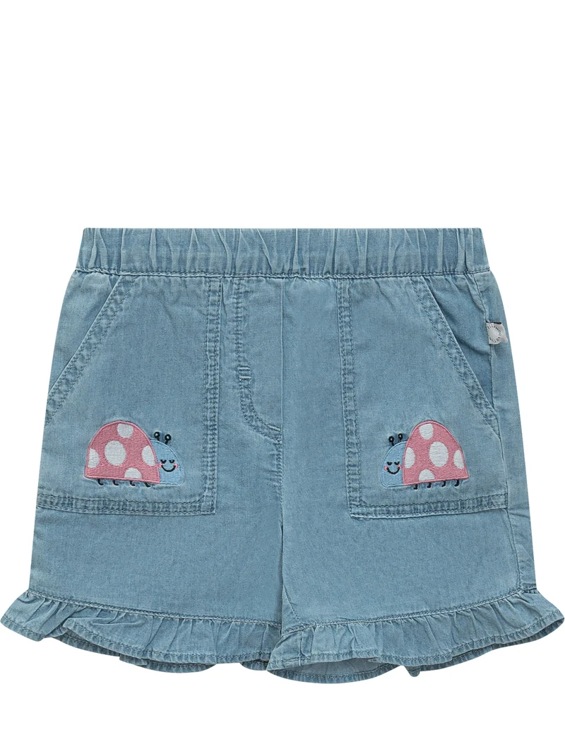 Shorts in Denim con Ricamo