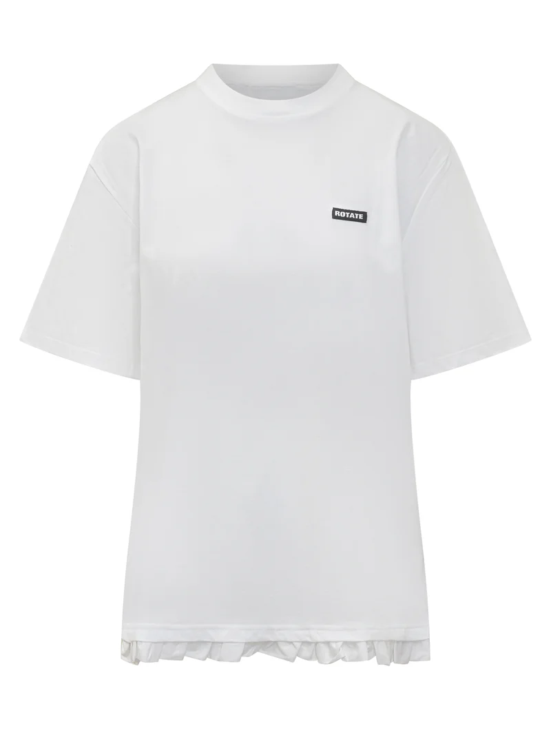 T-Shirt Ampia con Rouche