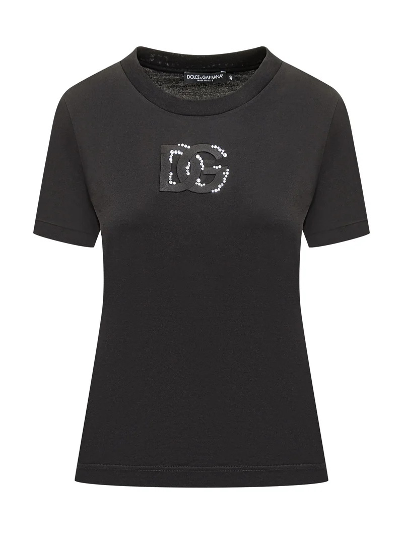 T-Shirt con Logo Applicato