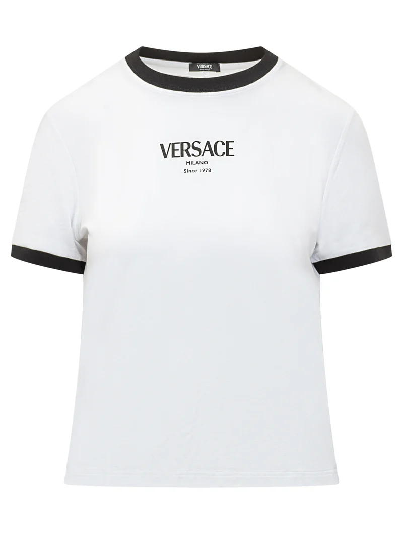 T-Shirt In Jersey Con Bordini A Contrasto