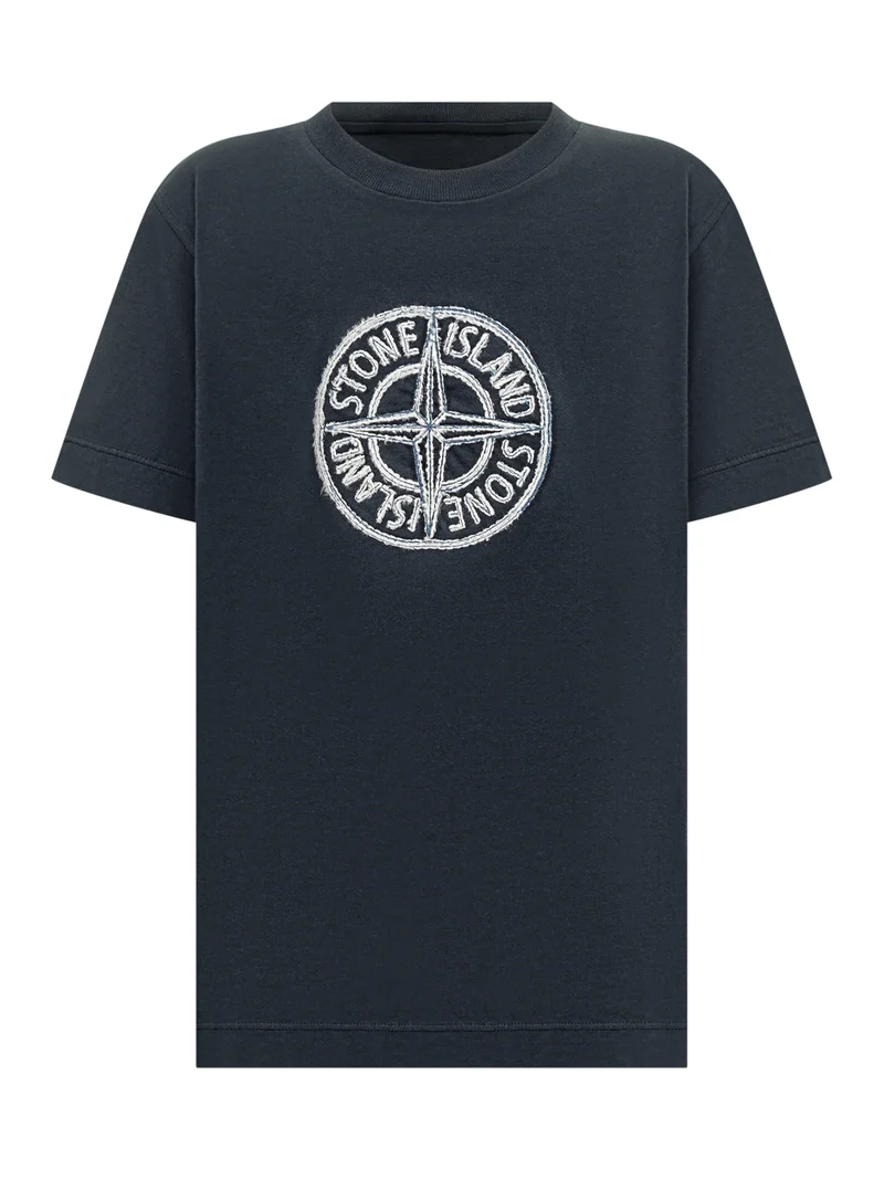 T-shirt Stone Island Kids con Logo Ricamato