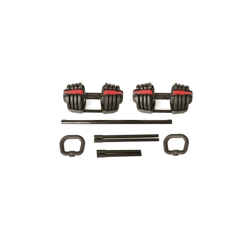 Set 4 in 1 con 2 manubri, bilanciere, 2 kettlebell a carico regolabile MBKCR-18+MCR-18