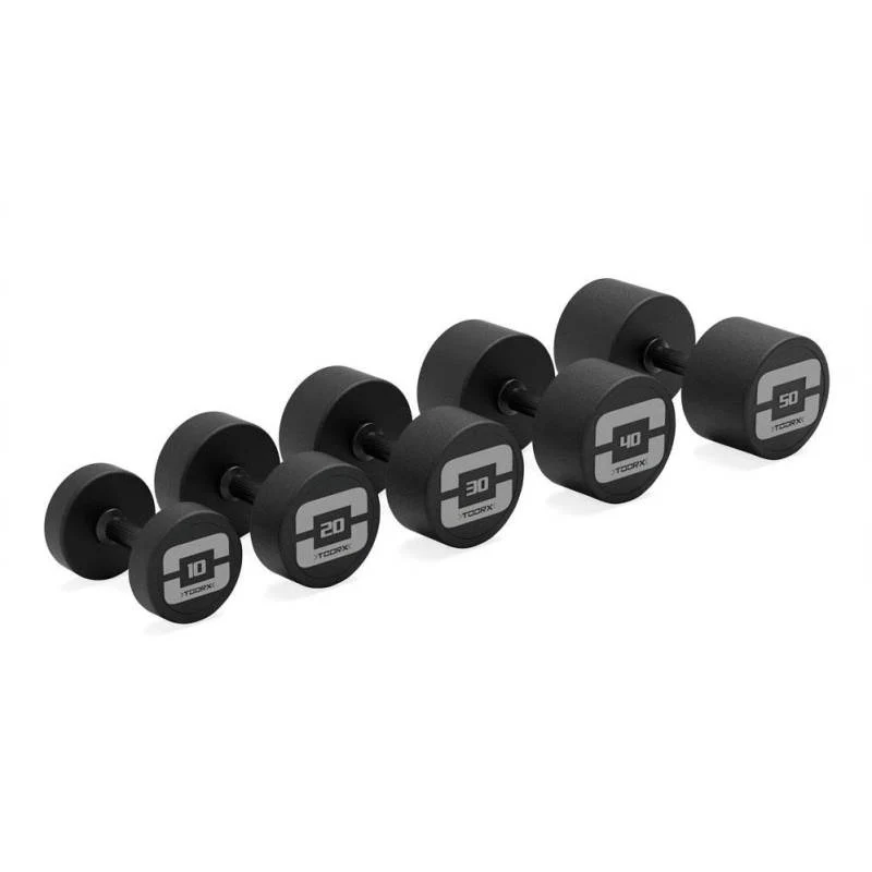 Set 10 coppie manubri gommati Pro MGPR-SET24 da 4 a 24 kg -impugnatura rotante