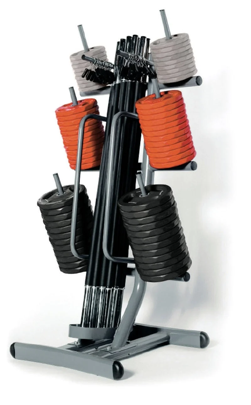Rastrelliera nera compatta salvaspazio porta Body Pump (12 set)
