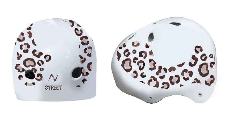 Casco protettivo per Skateboard, casco da strada Leopard Taglia S 52/55