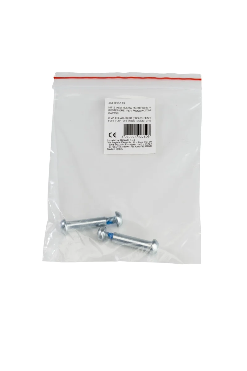 KIT 2 ASSI RUOTA (ANTERIORE + POSTERIORE) PER MONOPATTINI RAPTOR PRO