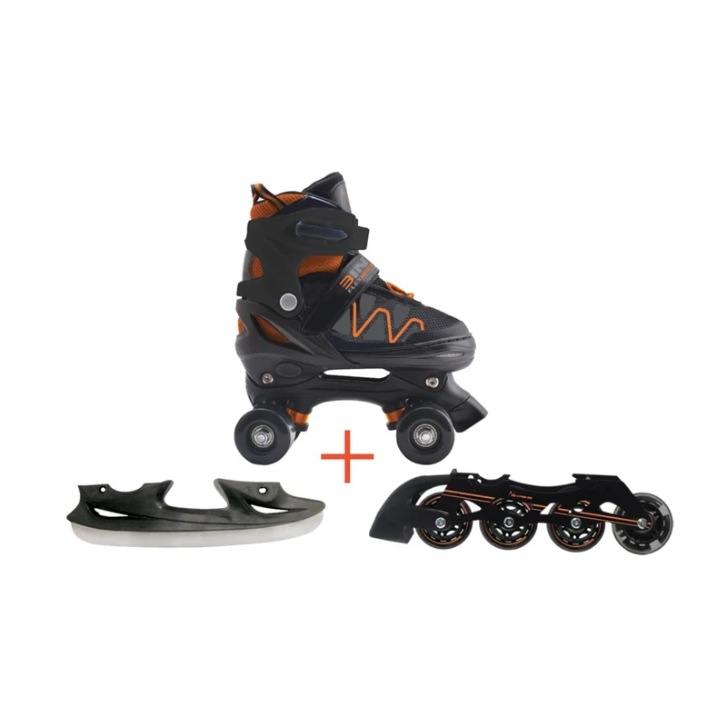 Pattini a rotelle trasformabili in pattini in linea e pattini da ghiaccio 3 in 1 Flexwheel