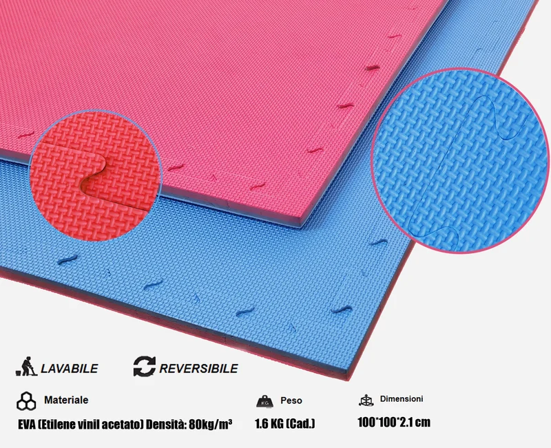 Tatami in Eva 3 cm ad incastro reversibile morbido cornici incluse