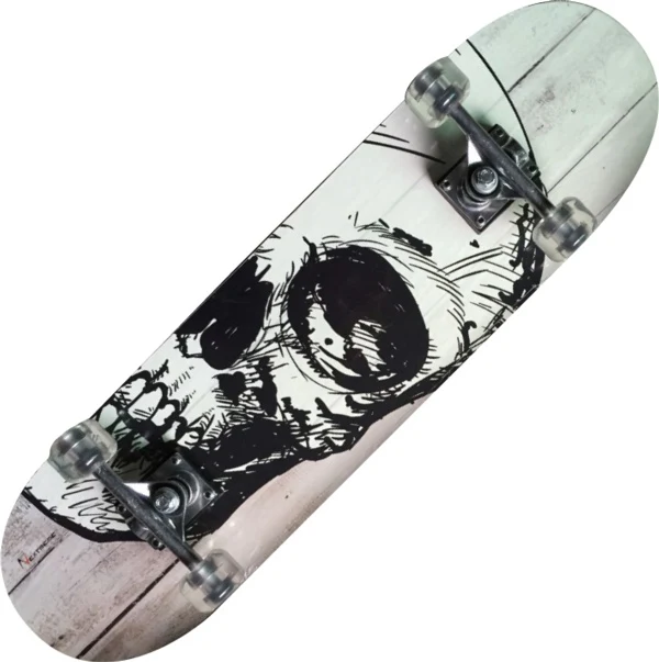 Skateboard White Skull, tavola da Skate ragazzi adulti GRG-015