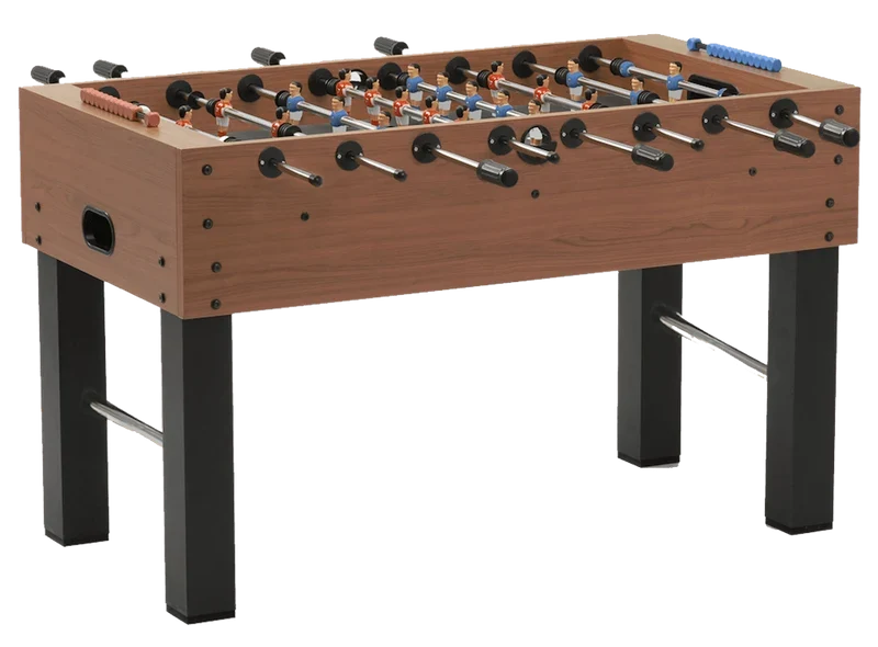 Calciobalilla F-5 ciliegio da interno aste uscenti piene piano gioco lungo