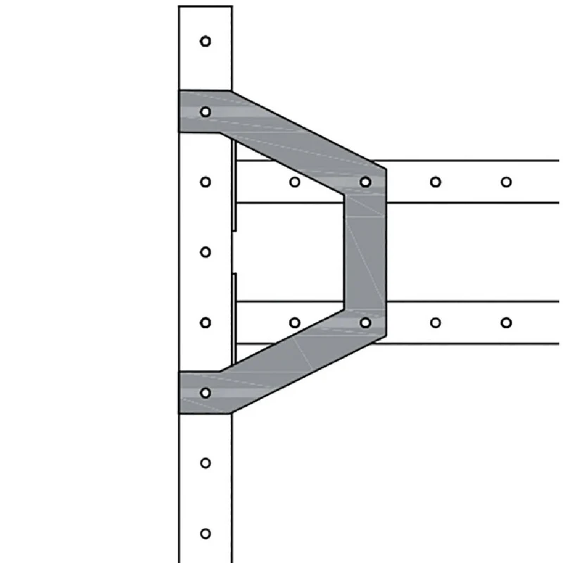 Sistema di Staffe a V Professionale per 2 Profili di Irrigidimento Paralleli e Montante 105cm