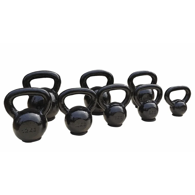 KETTLEBELL KG. 10 ghisa base in gomma nera / verniciata a fuoco