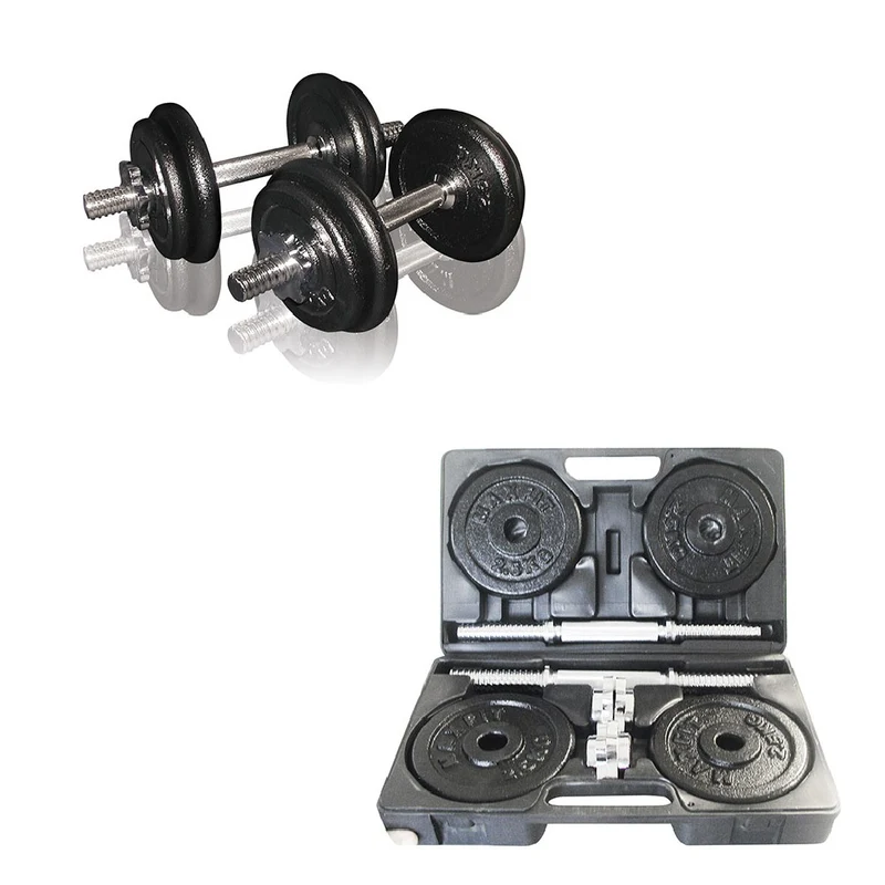 Valigetta pesi ghisa 20 KG. (2 manubri + dischi 4x2,5 kg + 4x1,5 kg)