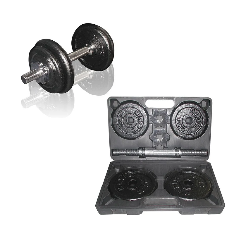 Valigetta pesi ghisa 10 KG. (1 manubrio + dischi 2x2,5 kg + 2x1,5 kg)