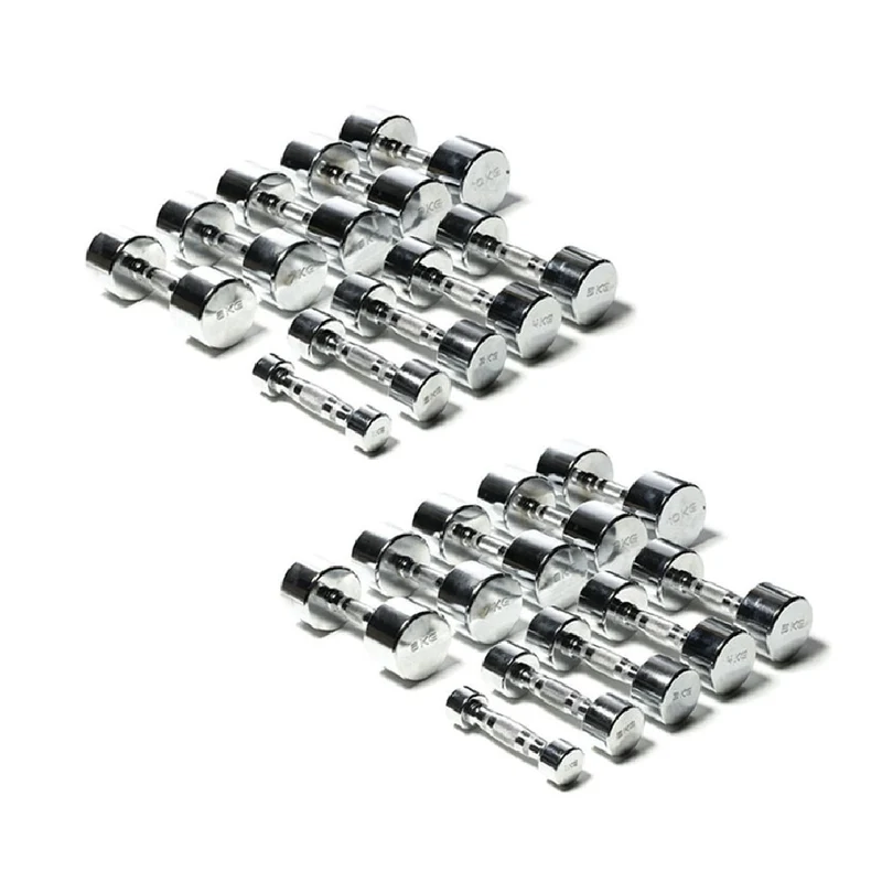 Set manubri cromati 20 pezzi: da 1 kg a 10 kg. MC-SET