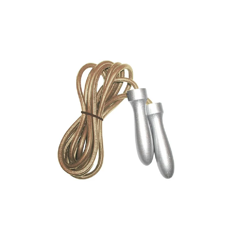 Corda da salto in pelle, professionale con manopole light in alluminio