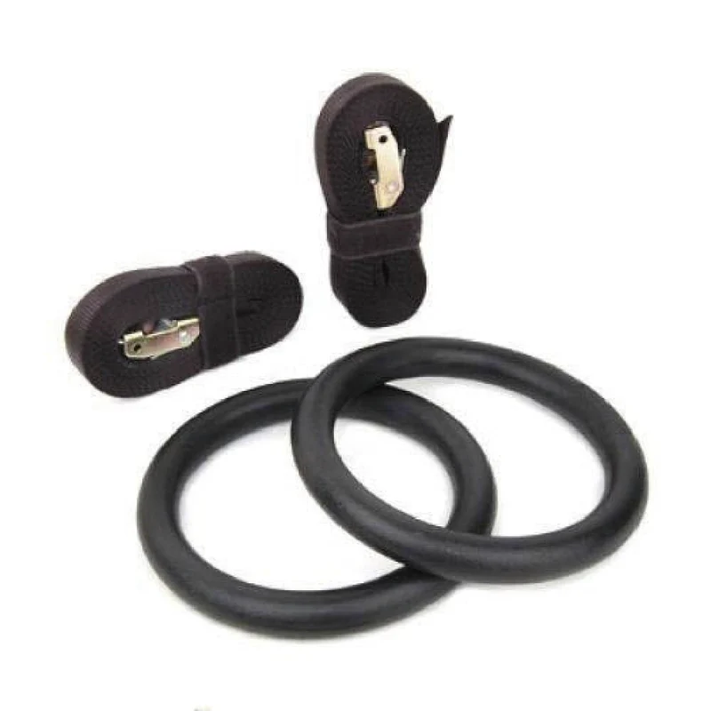 Coppia anelli da ginnastica in ABS con cinghie nylon regolabili
