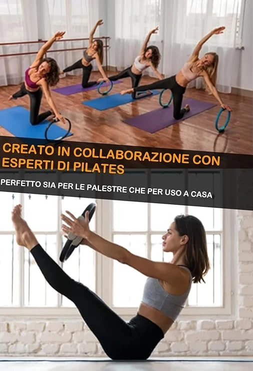 Pilates ring verde lime / nero - Ø cm. 38 - GPR-V