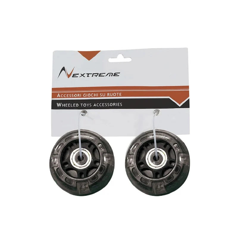 Coppia ruote nere diam. Ø70 mm PVC con cuscinetti ABEC7 e luce bianca