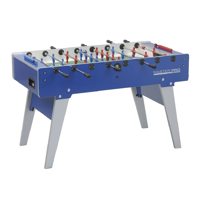 Calciobalilla MASTER PRO aste rientranti, con piano gioco corto vetro lucido