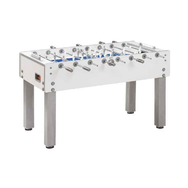 Calciobalilla G-500 PURE WHITE H2O da interno aste uscenti, piano gioco corto
