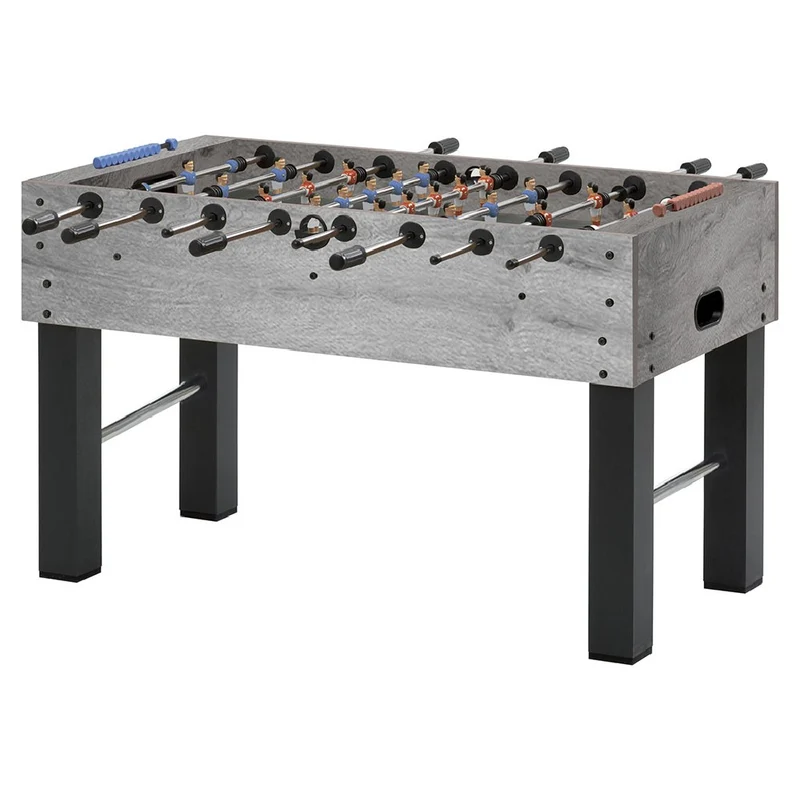 Calciobalilla F-5 grigio da interno aste uscenti piene piano gioco lungo