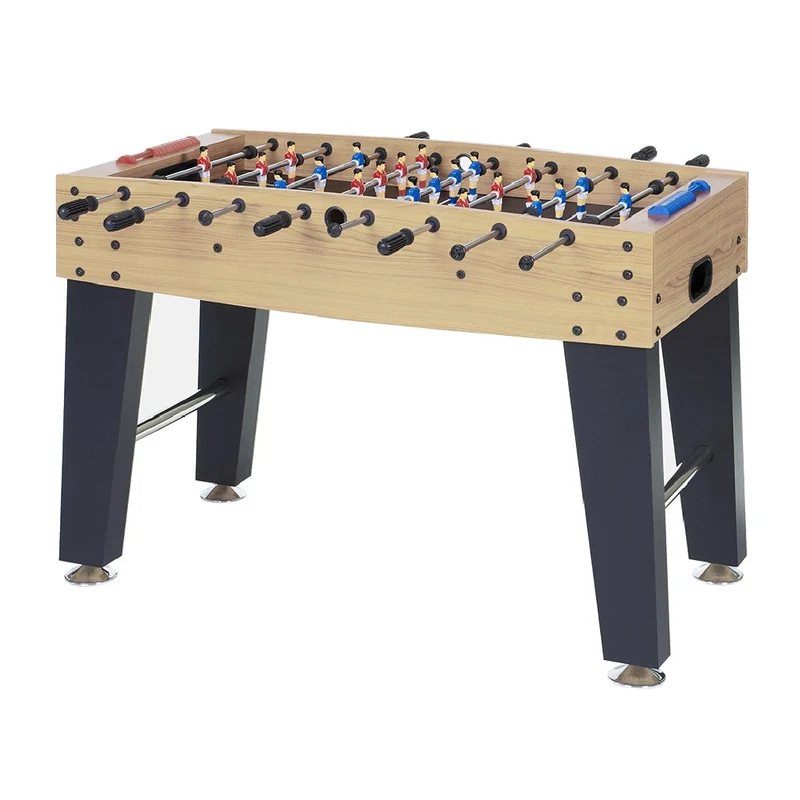 Calciobalilla F-3 acero da interno aste uscenti piano gioco lungo in nobilitato
