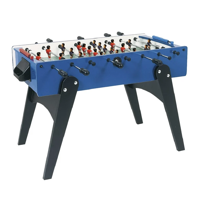 Calciobalilla F-10 blu da interno aste uscenti piano gioco lungo in nobilitato