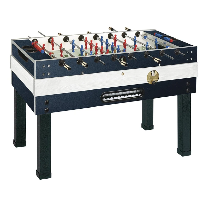 Calciobalilla DELUXE da interno blu aste uscenti gettoniera Linea Bar pro