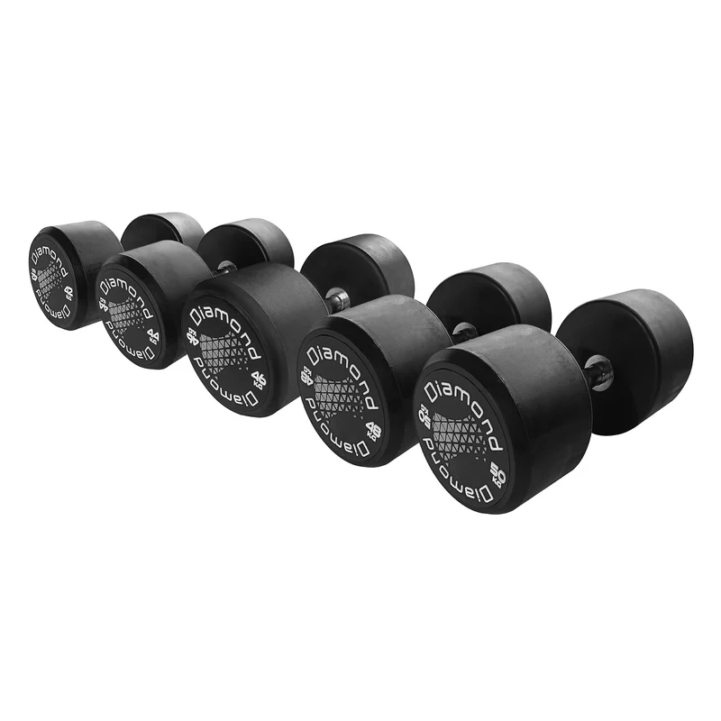 Set 5 Coppie Manubri Gommati Tondi 42-50 kg Pro Black MGTDS42-50
