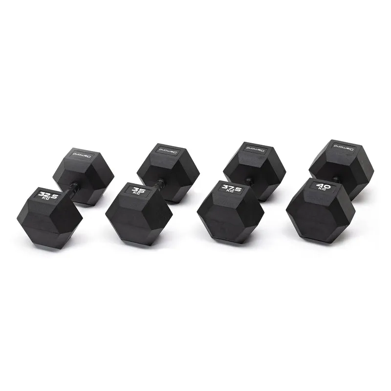 SET MANUBRI GOMMATI ESAGONALI BLACK 42,5-50 Kg