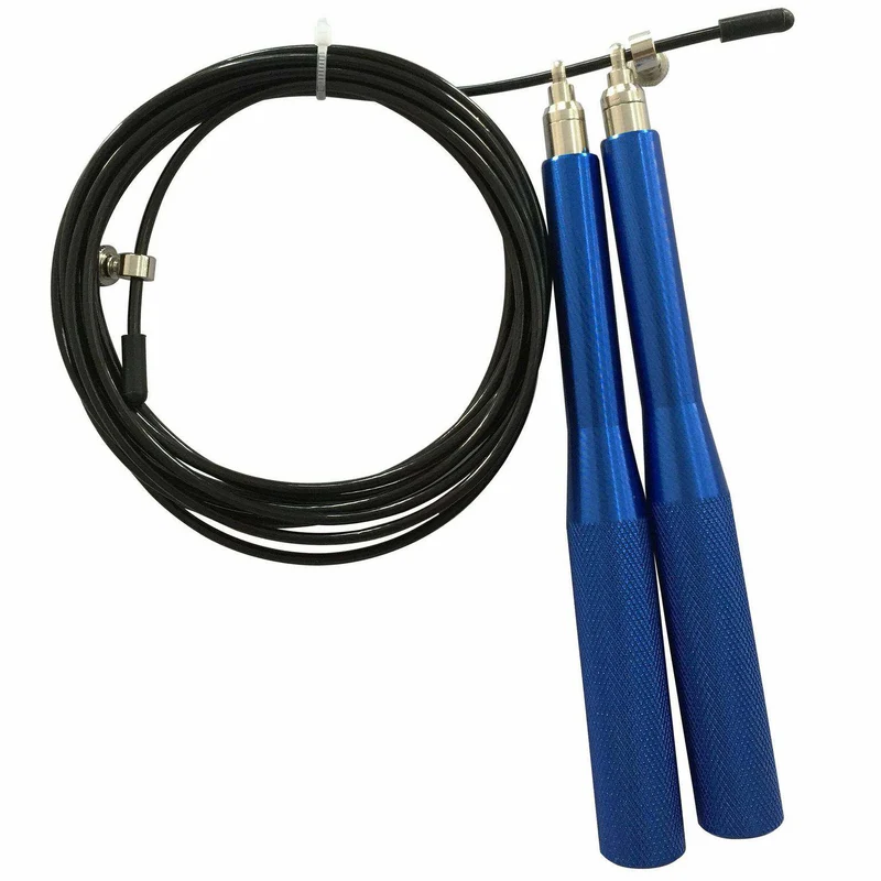 CORDA SALTO VELOCE con manopole in ALLUMINIO BLU