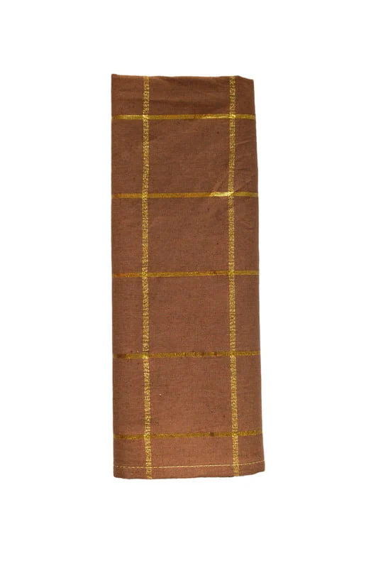 Serviette terre carreaux or
